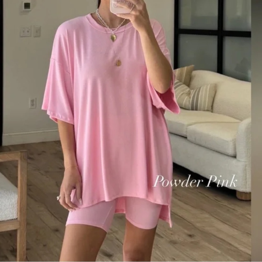 Talulah Novi Powder Pink Tee & Short Set